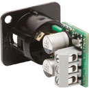 RDL AMS-XLRMA MODULE 3-pin male XLR connector, selectable mic/line level, 55Vdc phantom block