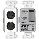 RDL D-RN22 DANTE AUDIO INTERFACE Bi-directional, 2x2, 2x XLR in, mic/line, white