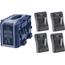 IDX EP-9/4S BATTERY PACKS AND CHARGER PACKAGE 4x 6.15Ah E-HL9, VL-4S charger