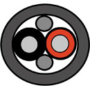 BELDEN 70045 CABLE 2-core 1.5 sq mm loudspeaker, LFH Dca (s1 d2 a1), black