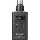 SONY DWT-P01N RADIOMIC TRANSMITTER Plug-on, 3-pin XLR, 48V phantom power, 566.025 to 630MHz