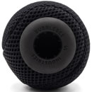 BUBBLEBEE SPACER BALL S WINDSHIELD With Long-Haired Fur Cover, 65mm diameter, 19-20mm mount, black