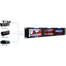 MUXLAB 500840 HDMI/3G-SDI TRIPLE DISPLAY Multiscreen video monitor, 3x 5-inch displays, 2U rackmount