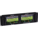 MUXLAB 500841-V2 HDMI/3G-SDI DUAL DISPLAY Multiscreen video monitor, 2x7-inch displays, 3U rackmount