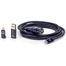 SONTRONICS XLR-USB-C CABLE 2m, with smartphone and USB-A adapter