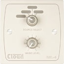 CLOUD RSL-4W REMOTE CONTROL PLATE Level and source, for MA series mixer amplifiers, white