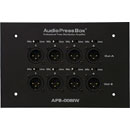 AUDIOPRESSBOX APB-008 IW-EX SPLITTER EXPANDER In-wall, 2x drive in, 2x 4x mic/line out, black
