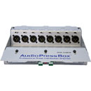 AUDIOPRESSBOX APB-008 FB-EX SPLITTER EXPANDER Floorbox 2x drive in, 2x 4x mic/line out, silver