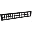 UNIVERSAL CONNECTION PANEL Economy, without designation strip, 2U, 2 rows of 16 universal cutouts