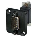 NEUTRIK NADB9MF-B CONNECTOR 9-pole D-Sub feedthrough, male to female, black