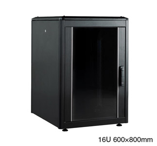 LANDE ES4626816/B-L RACK CABINET 16U, 600 wide, 800 deep, IP30 style, black, assembled