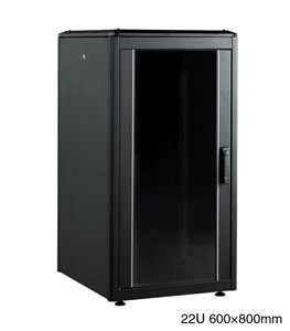 LANDE ES4626822/B-L RACK CABINET 22U, 600 wide, 800 deep, IP30 style, black, assembled