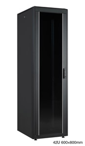 LANDE ES4626842/B-L RACK CABINET 42U, 600 wide, 800 deep, IP30 style, black, assembled