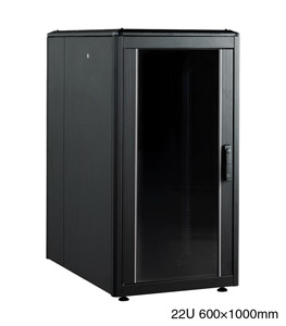 LANDE ES4626122/B-L RACK CABINET 22U, 600 wide, 1000 deep, IP30 style, black, assembled