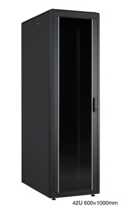 LANDE ES4626142/B-L RACK CABINET 42U, 600 wide, 1000 deep, IP30 style, black, assembled