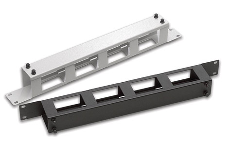 CANFORD CABLE MANAGEMENT PANEL Horizontal, 4 channel, with cover plate, 1U, black