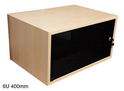 CANFORD ES4155006/A DESKTOP SURFACE Pod 6U, acrylic door, 500mm deep, twin angles, Ash