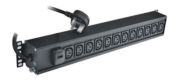 CANFORD ES78806612-T PDU, vertical 12-way IEC, 2 mtr lead UK 13A 3pin plug