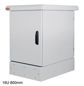 LANDE ES4658016/G-L/Z275 RACK CABINET IP65, 19-inch, 16U, 800d, grey, inc 200mm plinth, Z275