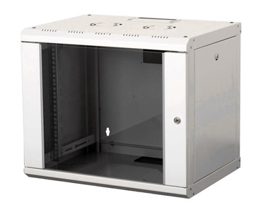 LANDE PROLINE PR09U6045-LG WALL RACK CABINET 9U, 450d, with glass door, grey