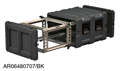 AMAZON AR06480707/BK RACK CASE 6U, 480mm frame depth, 70mm front, 70mm rear, lids