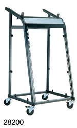 K&M 28200 RACK TROLLEY Fixed, 7U upper, 16U lower, castors, black