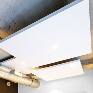 ARTNOVION AURA CLOUD SP Square, single-point fixing, raw white PET