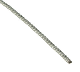 DOUGHTY T40100 GALVANISED WIRE ROPE Flexible, 4mm, silver