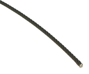 DOUGHTY T400001 GALVANISED WIRE ROPE Flexible, 3mm, black