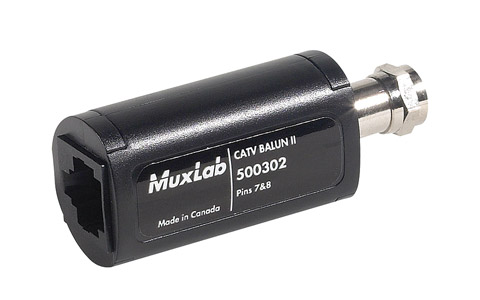 MUXLAB 500302-2PK CATV BALUN II 75-ohm coaxial to Cat5, pack of 2