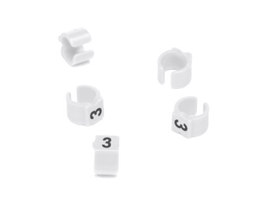 CABLE MARKERS PS15BW.3 Retrofit, black on white, loose, bagged, (pack of 50)