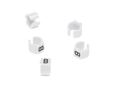 CABLE MARKERS PS15BW.B Retrofit, black on white, loose, bagged, (pack of 50)