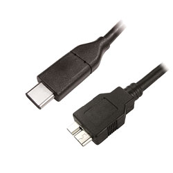 USB CABLE 3.1, Type C male - Type B-micro male, 2 metre, black