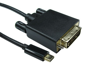 USB CABLE Type C male - DVI male, 2 metres, black