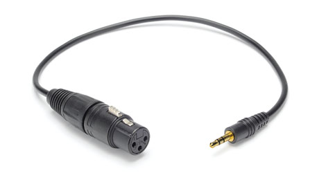 CANFORD CABLE 3FXXB-3.5mm 3-pole jack plug, straight, 250mm, camera mic input