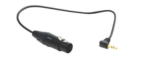 CANFORD CABLE 3FXXB-3.5mm 3-pole jack plug, right-angle, 350mm, camera mic input