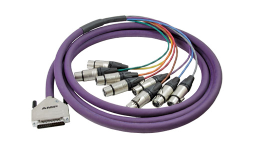 Pulse 2m D-Sub 25 Pin Male To 8x XLR Female Snake Cable – AV14525