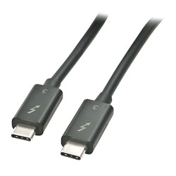 LINDY THUNDERBOLT CABLE Type C USB male - Type C USB male, black, 1m