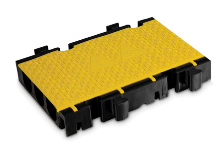 DEFENDER 3 2D HV CABLE PROTECTOR 3-channel, straight, 500 x 330mm, yellow