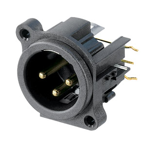 NEUTRIK NC3MAHR XLR Male PC mounting lateral