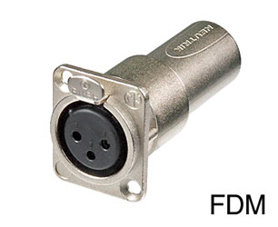 NEUTRIK NA3FDM XLR Feed-through panel adapter, female to male
