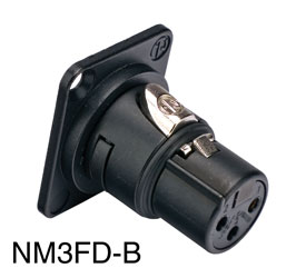 NEUTRIK NM3FD-B XLR Cable style surface mount, female