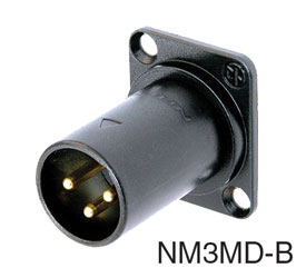 NEUTRIK NM3MD-B XLR Cable style surface mount, male
