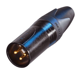 NEUTRIK NC3MXX-B XLR Male cable connector, black shell, gold-plated contacts
