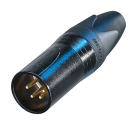 NEUTRIK NC4MXX-B XLR Male cable connector, black shell, gold-plated contacts