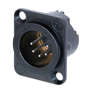 NEUTRIK NC5MD-LX-BAG XLR Male panel connector, black shell, silver contacts
