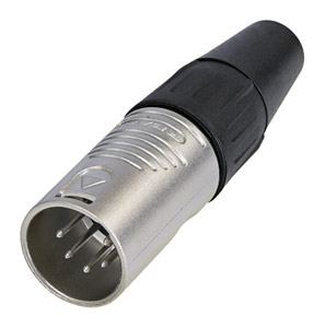 REAN RC5M XLR Male cable connector, nickel shell, silver-plated contacts, 5-pin