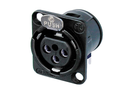 NEUTRIK NC3FD-H-BAG XLR Female PC mounting horizontal
