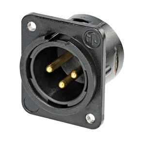 NEUTRIK NC3MDM3-H-B XLR Male PC mounting horizontal