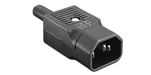 BULGIN PX0686 IEC MAINS CONNECTOR C14 type, male, cable